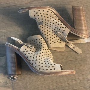 Rag & Bone Shoes Womens Size 9 Gray Sandals  Peep Toe Bootie Suede